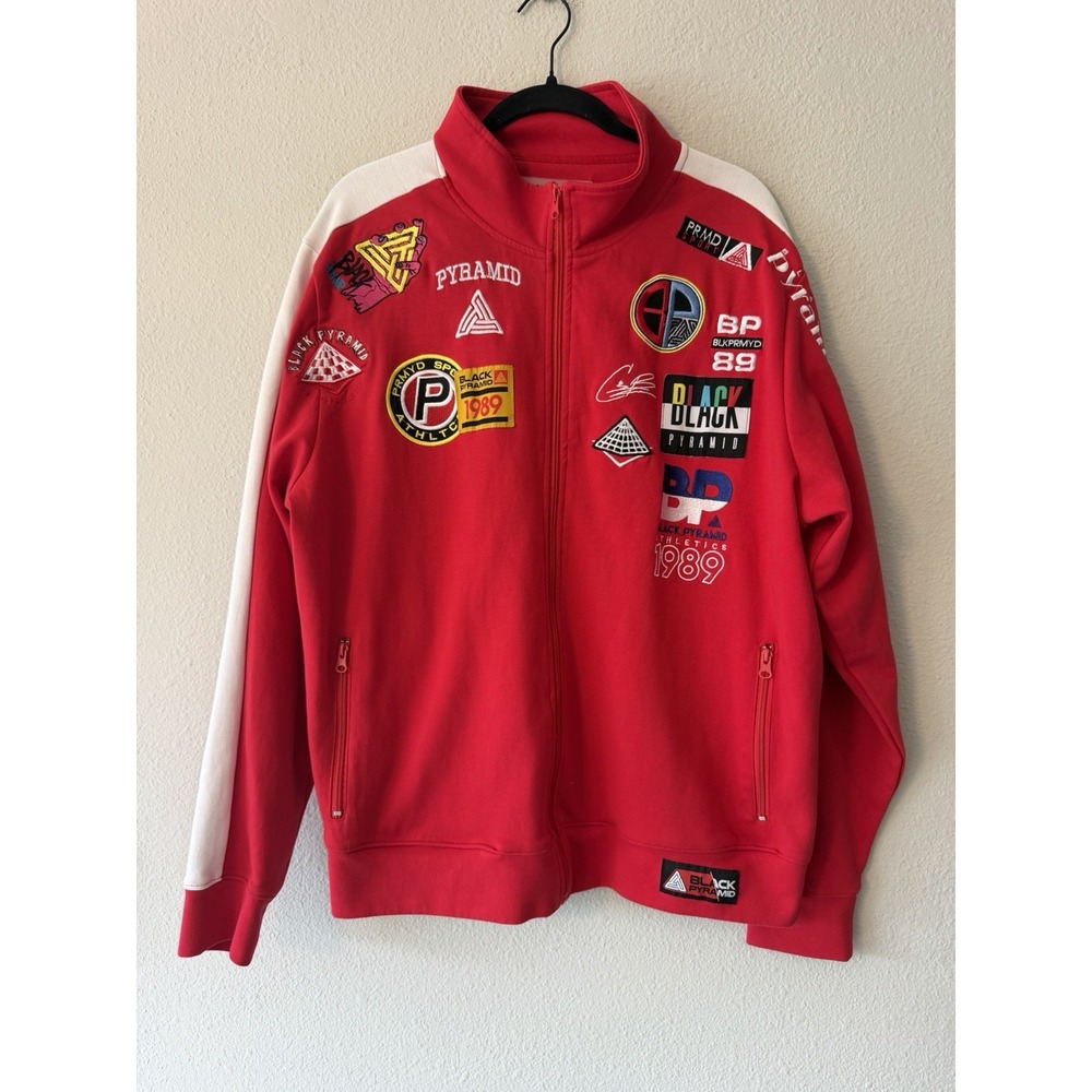 Black Pyramid BP Champion Patch Red Full Zip Jacket Size 3XL Embroidered Cotton